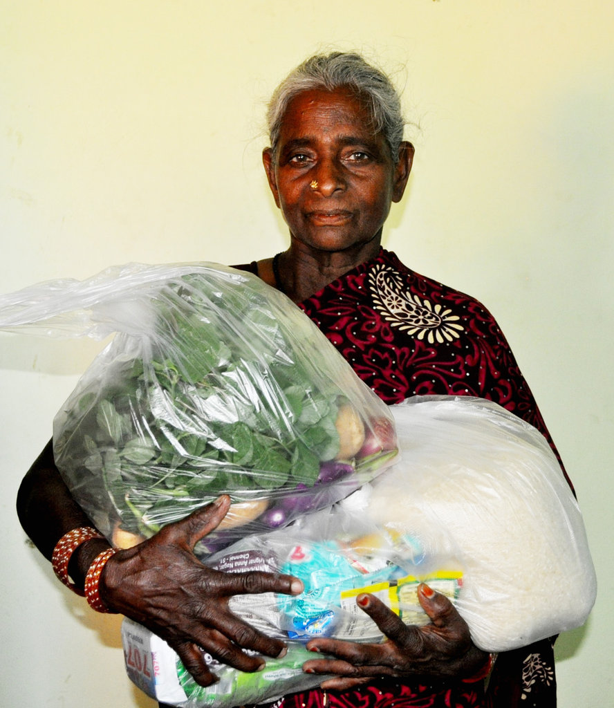 Support monthly groceries to neglected elder women
