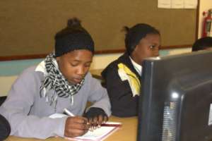 Learner doing an online exercise