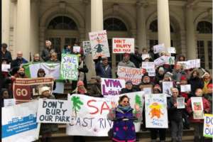 NYC City Hall rally for East River Park Spring 19