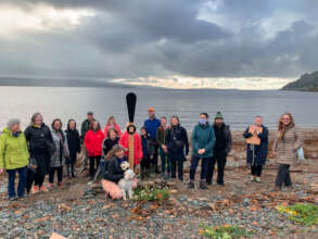Setting a Sea Level Rise marker in Dunoon