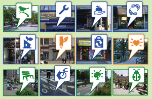 Green Map Icons link the locally-made maps