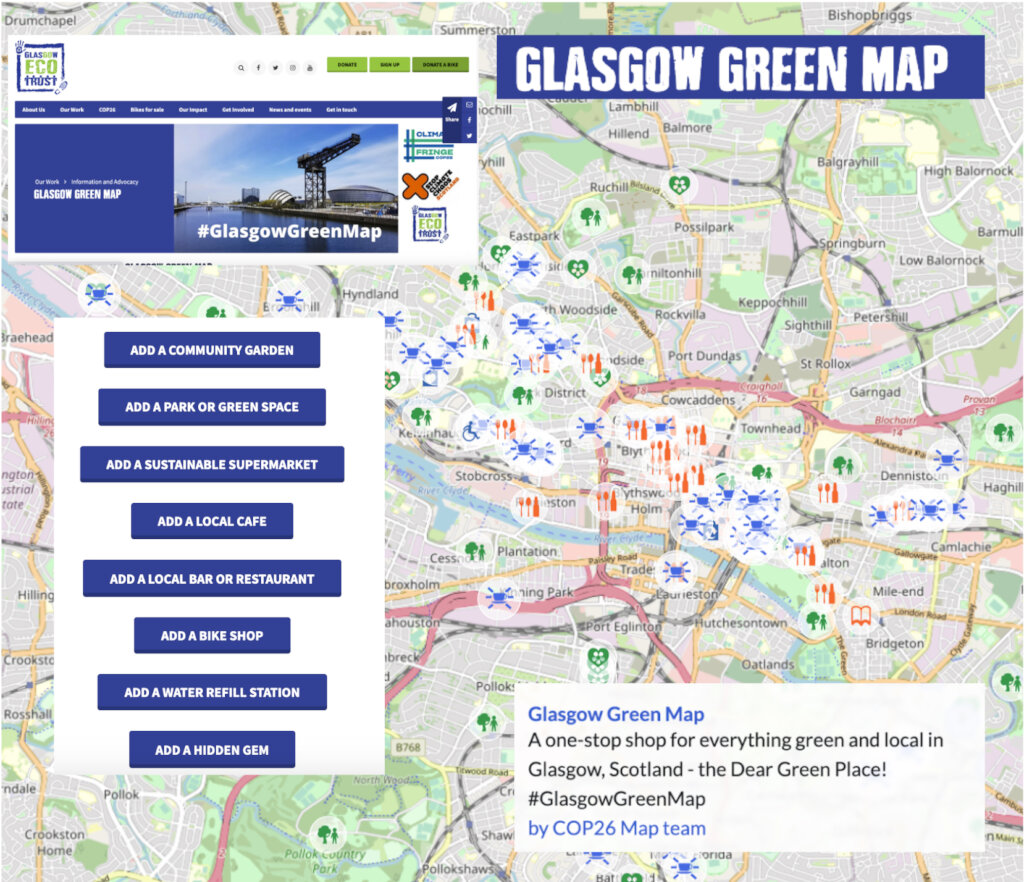 Cop26 host city Glasgow Green Map 2021
