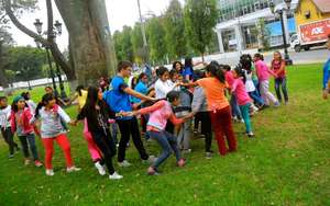 Girls playing at the park next to our center