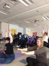 Stretching & moving during yoga