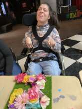 Kaitlin enjoying therapeutic art
