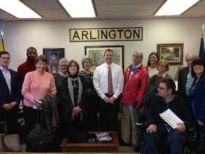 Justin at a County meeting