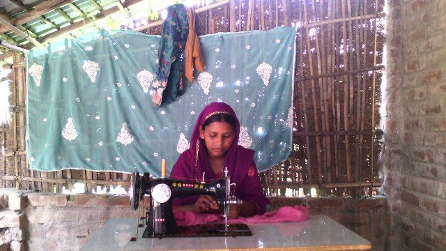 Hasina with her Sewing Machine