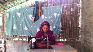 Hasina with her Sewing Machine