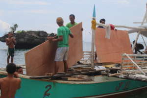 Wood and other Materials arriving on the Island