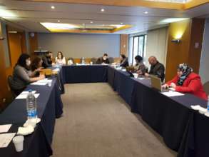 Groups collaborate on story and filming ideas