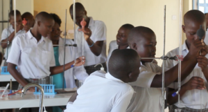 WISER girls at work in one of our science labs