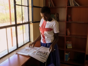 Reading the news before class in the new library