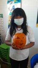 Mezmerize & her pumpkin in the ASP carving contest