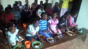 Children at first meal