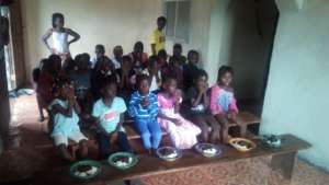 Children at first meal