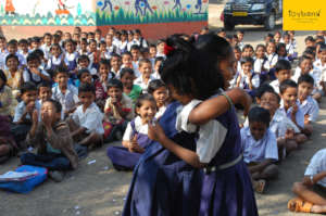 The magic of a simple hug while playing!