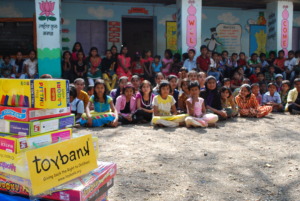 Children patiently waiting to play