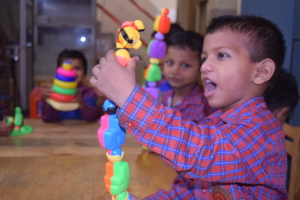 'I made it!' A child at our center is all excited!
