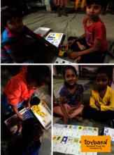 Children bond through playing board games together
