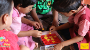 Children learning shapes together