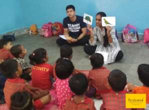 Children learning colors via visual storytelling