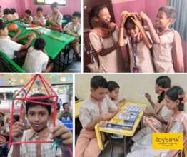 Children bond through playing board games together