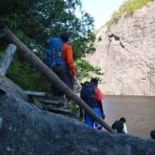 SMAN 8th graders hiking in the Adirondacks