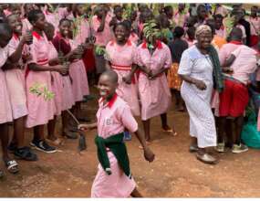 A school orchard planting in Uganda in April 2022