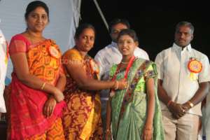 Receiving medals for academics