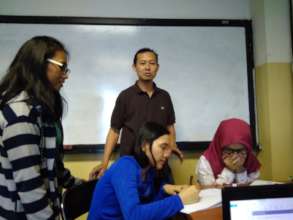Preparing the group's presentation