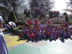 My son with his school's friends at Jungle Land