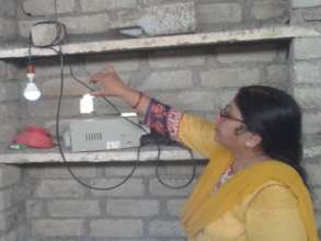 Dr. Rekha Saxena, President, SED checking the syst