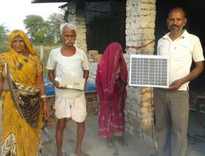 Mr. Chaturbhuj Bairwa and family with Solar li