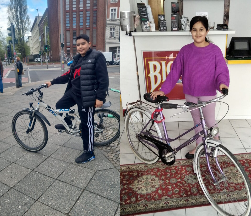 Proud mentees with their bicycles