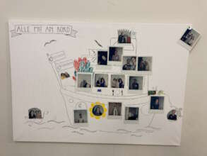 All on board at the thank you party