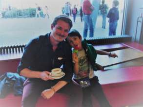 mentor and his mentee during break in the theatre