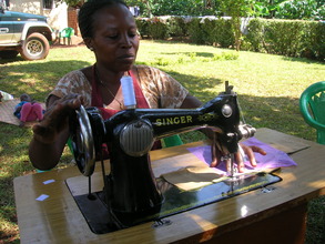 Juliet is now making pads using her sowing machine