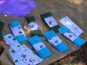 Pads made by girls during training