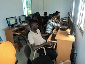 Lecture taking place in a Container Box Class Room