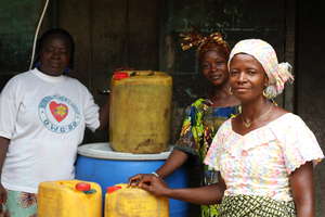 Microfinance beneficiaries - selling cooking oil