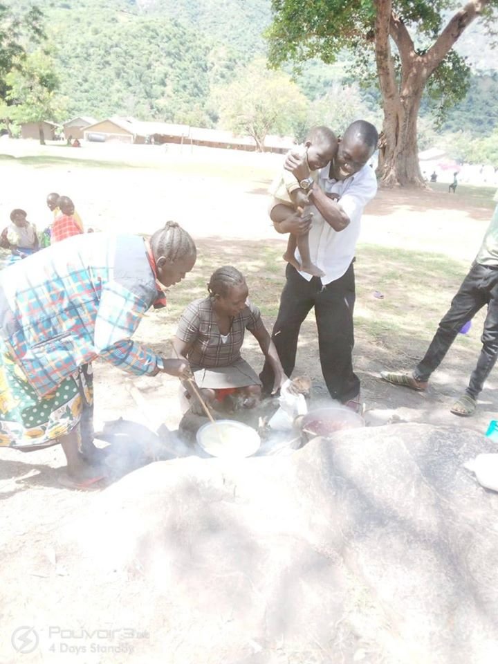 Social worked with flood displaced family