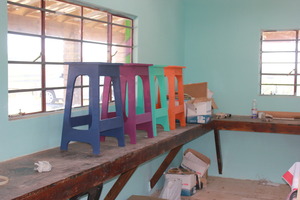 Stools built by our Arts Facilitator