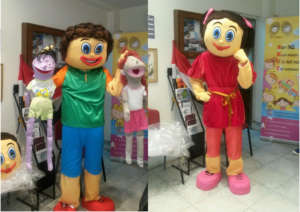 Farah and Farid, our new life size puppets