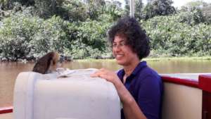 Sloth on its way to freedom