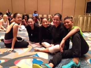 Raul with dance students at Dance Theatre USA