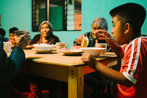 Rolando at the Feeding Center