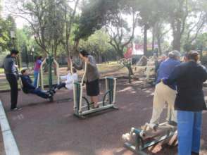 Training in the nearby park