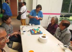 Coloring Easter eggs...