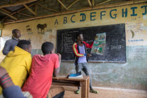 Ashebr presenting on how to prevent Trachoma