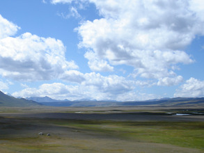Ukok Plateau, looking south to mountains in China